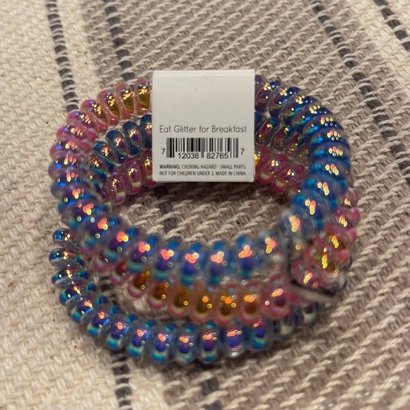 Teleties NEW 3 Pack Small Hair Ties Eat Glitter for Breakfast Ponytail Bracelets - Picture 4 of 4